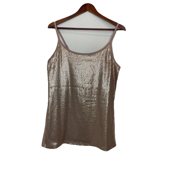 Torrid Women's XL Champagne Sequin Spaghetti Strap Tank Top NEW - Picture 1 of 6